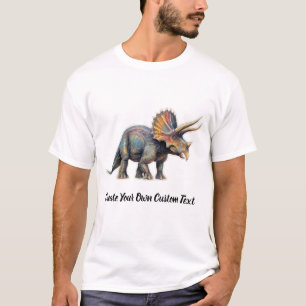 Triceratops Dinosaur Create Your Own Custom Text T-Shirt
