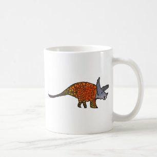Triceratops dinosaur cute art illustration coffee mug