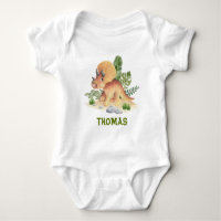 Triceratops Dinosaur Greenery Custom Name