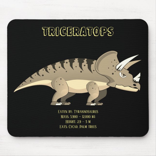Triceratops Dinosaur Mouse Pad (Front)