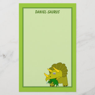 Triceratops Dinosaur Personalised Kids Stationery