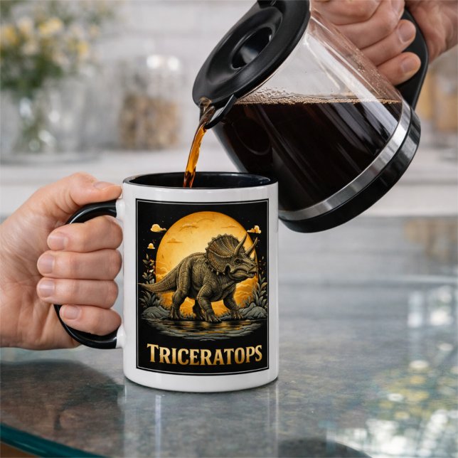 Triceratops Dinosaur Prehistoric Moon Mug (Creator Uploaded)