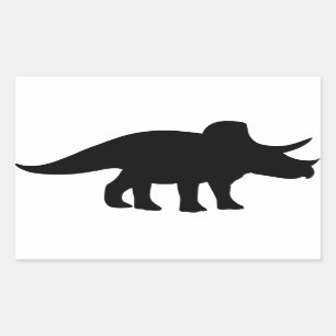 Triceratops Dinosaur. Rectangular Sticker