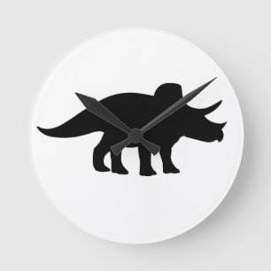 Triceratops Dinosaur. Round Clock
