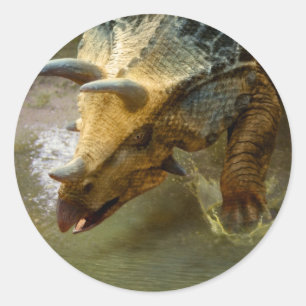 Triceratops Dinosaur Round Sticker