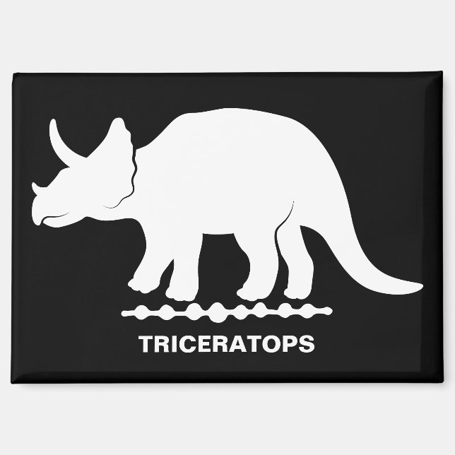 Triceratops Dinosaur Silhouette Magnet (Front)