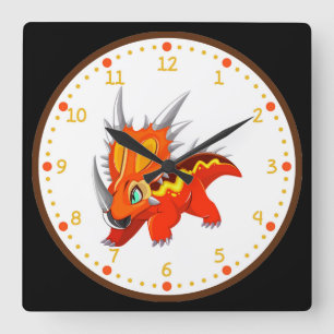 Triceratops Dinosaur Square Wall Clock