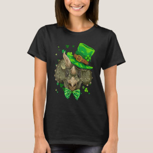 Triceratops Dinosaur St Patrick's Day Leprechaun S T-Shirt