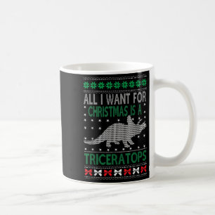 Triceratops Dinosaur Ugly Christmas Design Style F Coffee Mug
