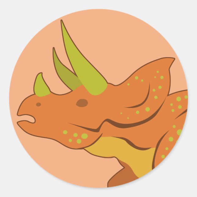 Triceratops (Face) Classic Round Sticker (Front)
