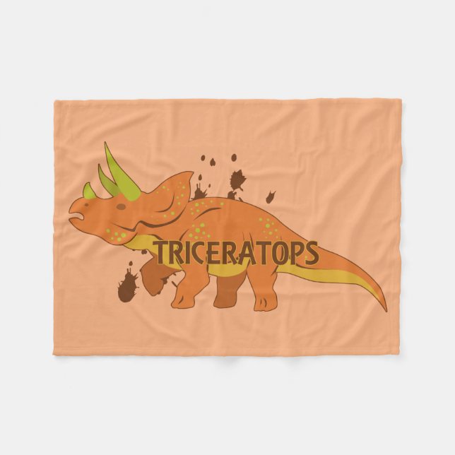 Triceratops Fleece Blanket (Front (Horizontal))