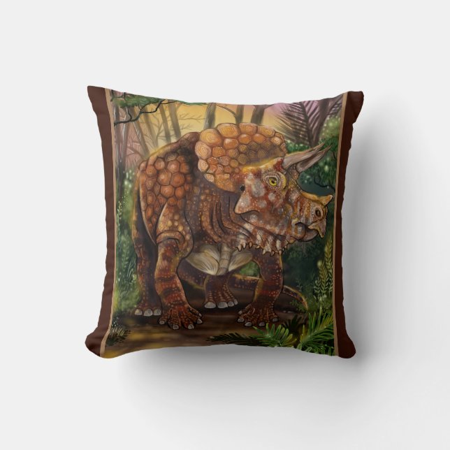 Triceratops Forest Cushion (Front)