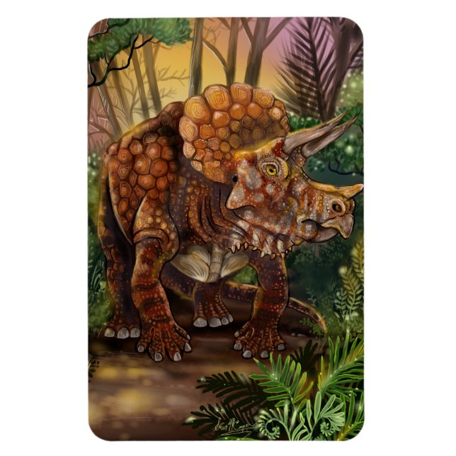 Triceratops Forest Magnet (Vertical)