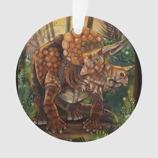 Triceratops Forest Ornament (Front)