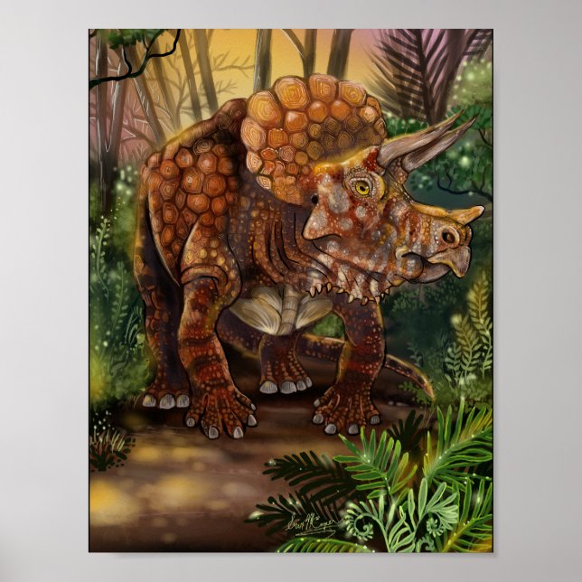 Triceratops Forest Poster (Front)