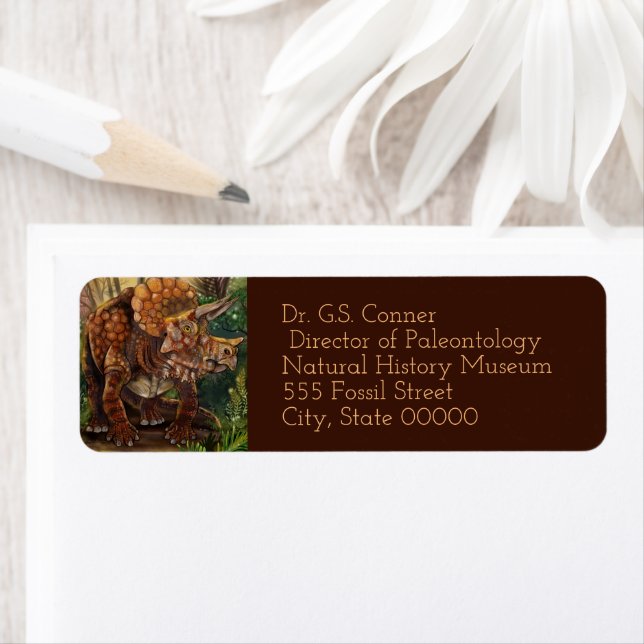 Triceratops Forest  Return Address Label (Insitu)