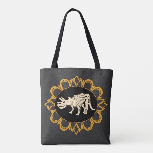 Triceratops Fossil Cameo Tote Bag (Back)