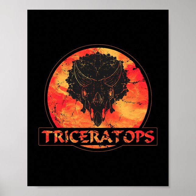 Triceratops Fossil Skull Dinosaur Poster (Front)