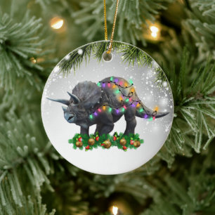 Triceratops Gift For Dinosaurs Lover Prehistoric Ceramic Ornament
