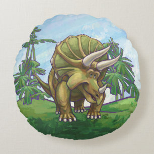 Triceratops Gifts & Accessories Round Cushion