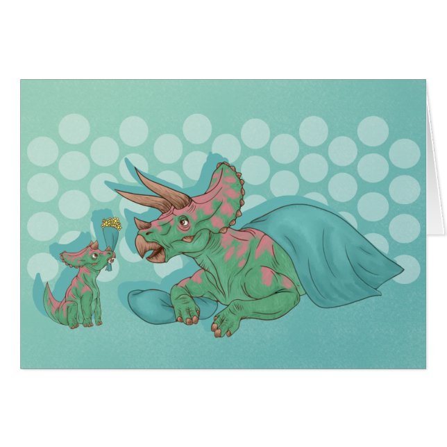 Triceratops Giving Flowers (Front Horizontal)