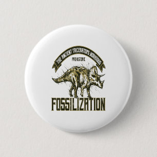 Triceratops I Dinosaur Horridus Ancient Fossils Re 6 Cm Round Badge