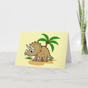 Triceratops In A Tropical Climate. Card