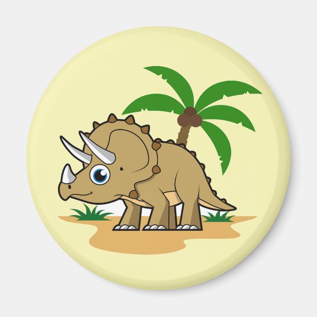 Triceratops In A Tropical Climate. Magnet (Front)