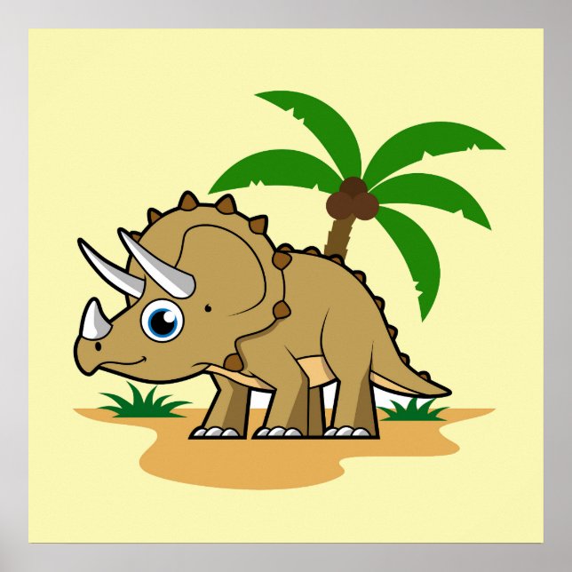 Triceratops In A Tropical Climate. Poster (Front)