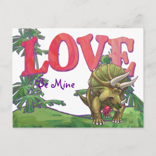 Triceratops In Love Valentine's Day Holiday Postcard