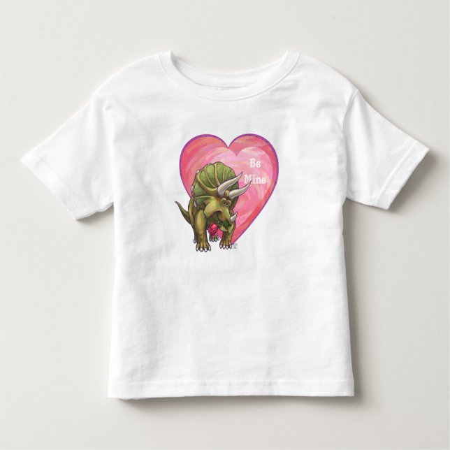 Triceratops In Love Valentine's Day Toddler T-Shirt (Front)