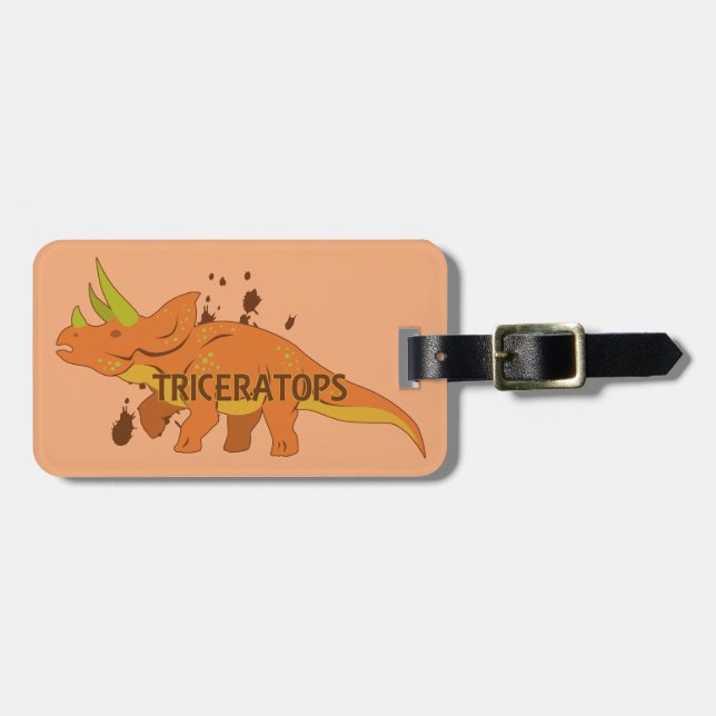 Triceratops Luggage Tag (Front Horizontal)
