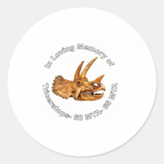 Triceratops' Memory Classic Round Sticker