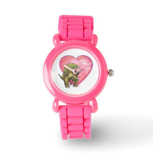 Triceratops Red Rose Heart Watch