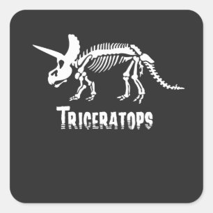 Triceratops Skeleton Dinosaur Fossil Square Sticker