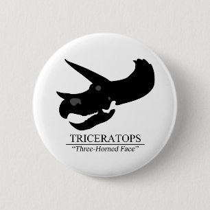 Triceratops Skull 6 Cm Round Badge