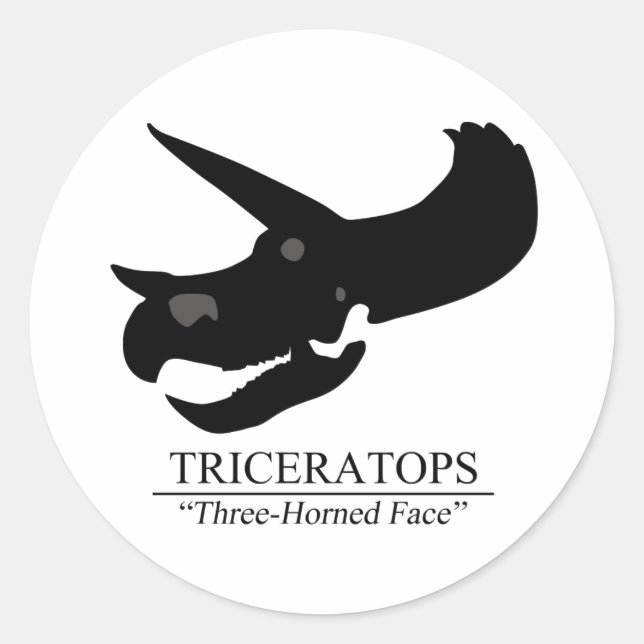 Triceratops Skull Classic Round Sticker (Front)