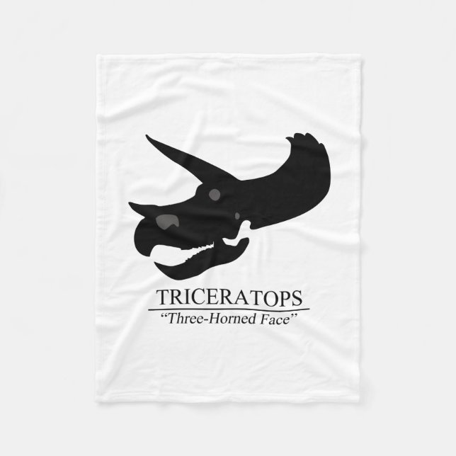 Triceratops Skull Fleece Blanket (Front)