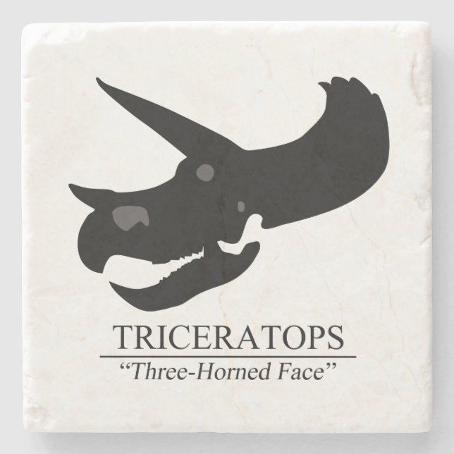 Triceratops Skull Stone Coaster (Front)