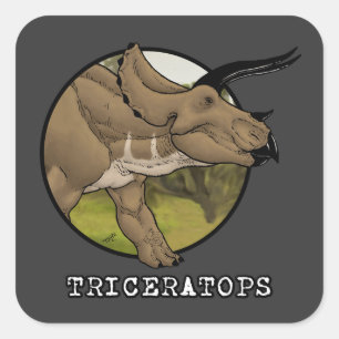 Triceratops Square Sticker