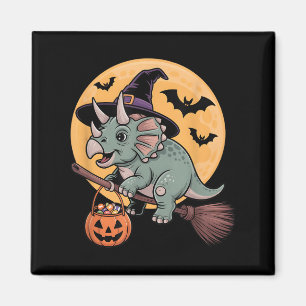 Triceratops Witch Hat Pumpkin Halloween Costume Me Magnet