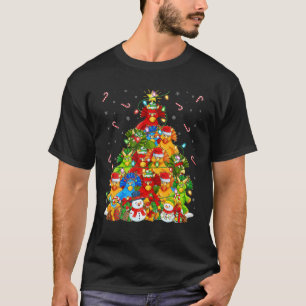 Triceratops Xmas Lighting Tree Santa Triceratops C T-Shirt