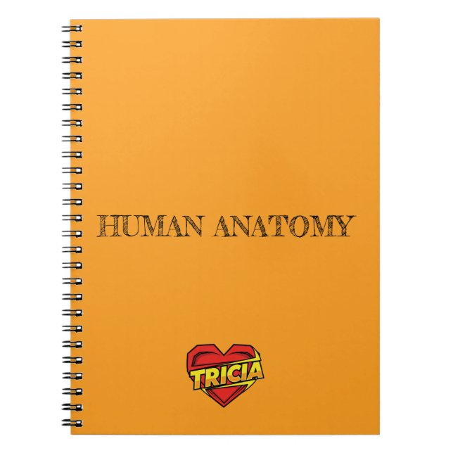 Tricia Heart Orange Notebook (Front)