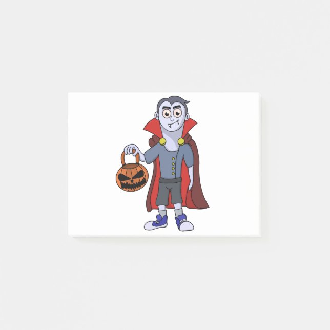 Trick and Treat a Vampire on Halloween Post-it Notes (Front)