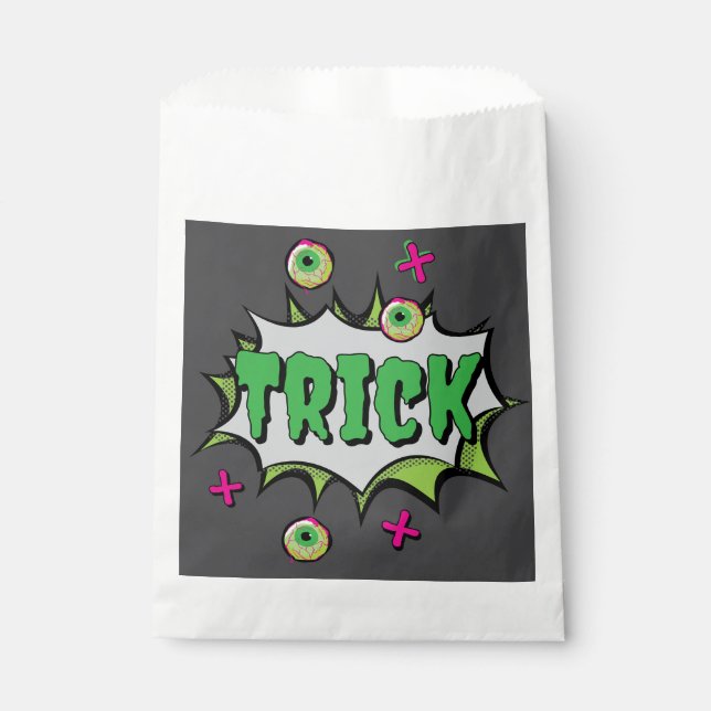‘Trick’ Fun Funky Halloween Pop Art  Favour Bag (Front)