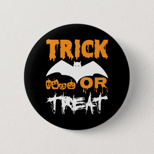 Trick halloween 6 cm round badge