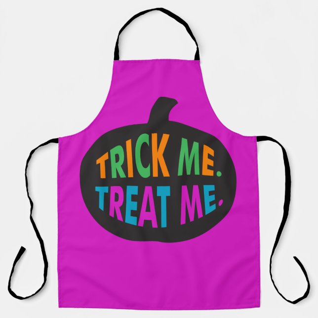 Trick Me Treat Me, Halloween Multi-Colour Apron (Front)