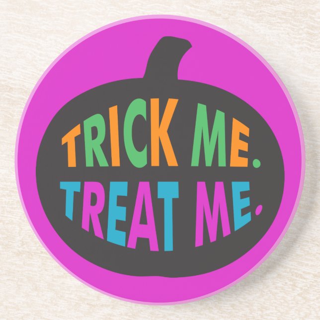 Trick Me Treat Me, Halloween Multi-Colour Coaster (Front)