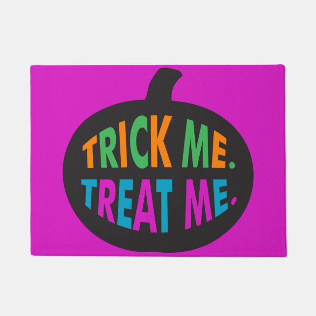 Trick Me Treat Me, Halloween Multi-Colour Doormat (Front)