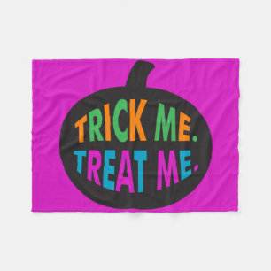 Trick Me Treat Me, Halloween Multi-Colour Fleece Blanket